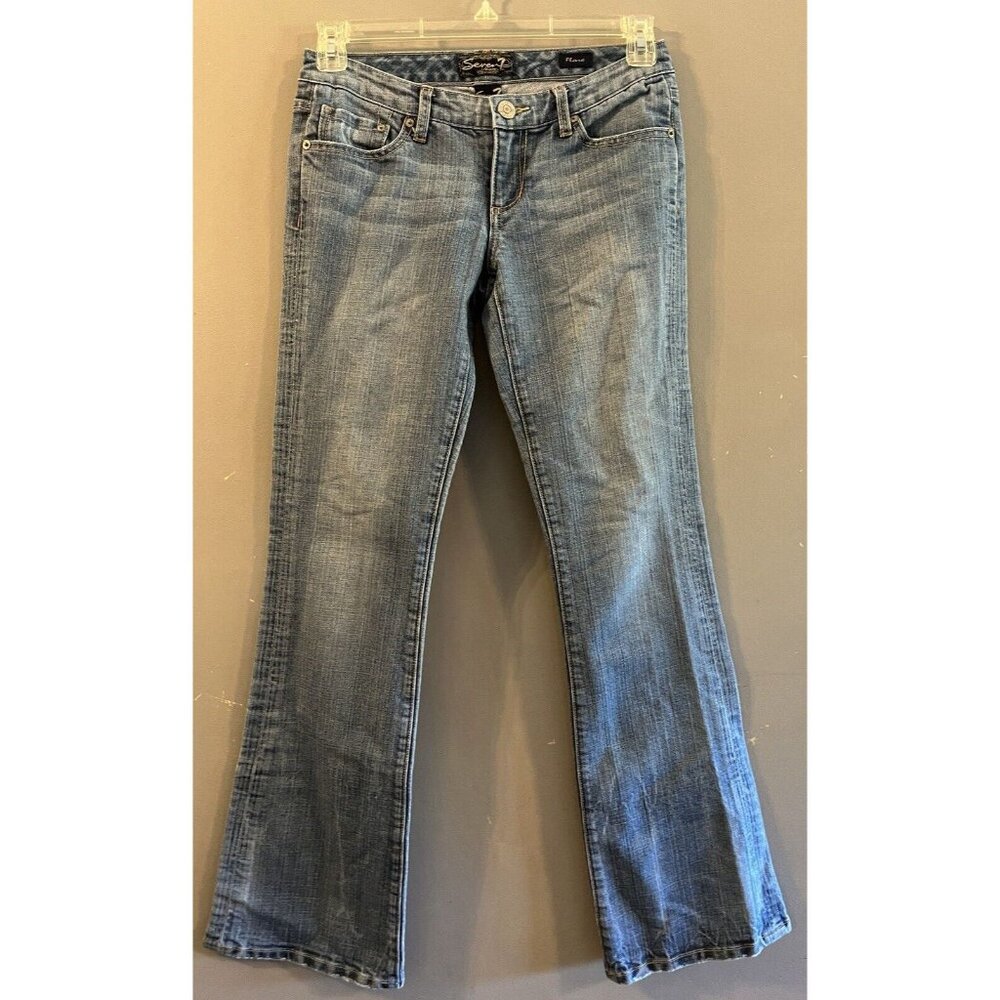 Seven 7 Womens Blue Jeans Flare Leg Size 27 denim - Picture 1 of 6